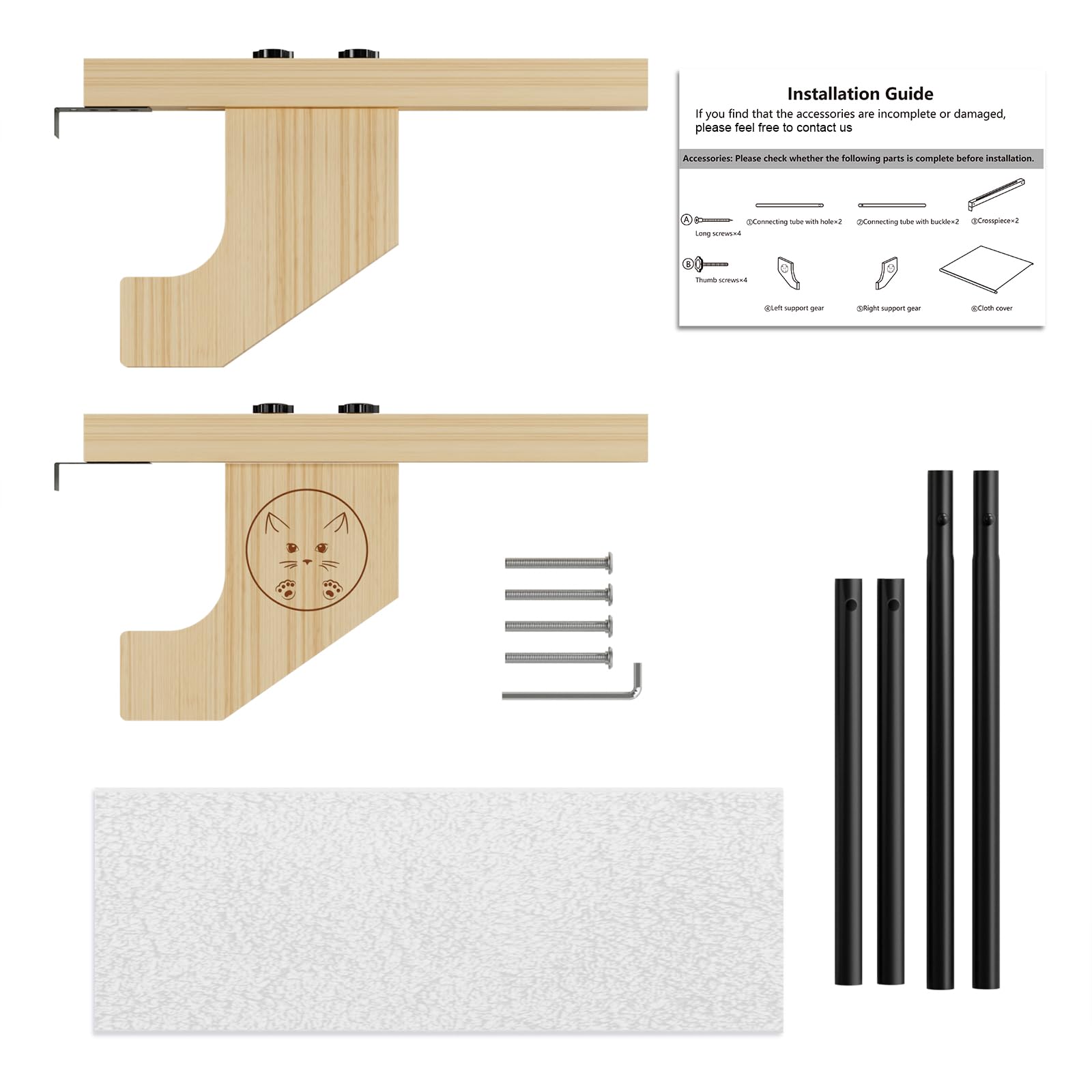 XEAPOMS 24.4" Cat Window Perch for Indoor Cats, Sturdy Cat Window Hammock Seat with Solid Wood & Metal Frame for Large Cats, Adjustable Cat Window Bed for Windowsill, Bedside, Drawer (L-White Plush)