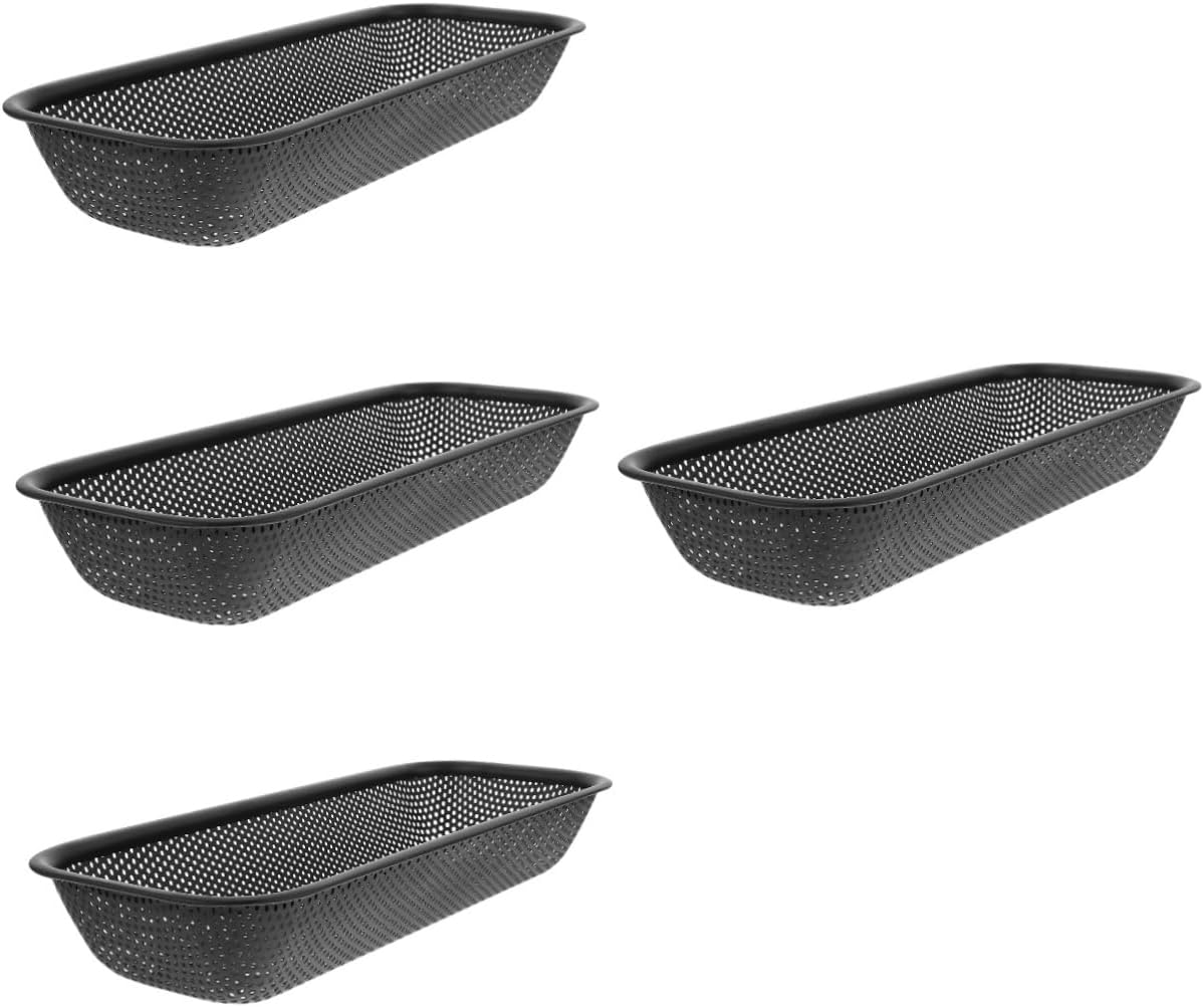 OUNONA 4pcs Tray Utensil Basket for Kitchen Silverware Drying Rack Elegant Stainless Steel Design