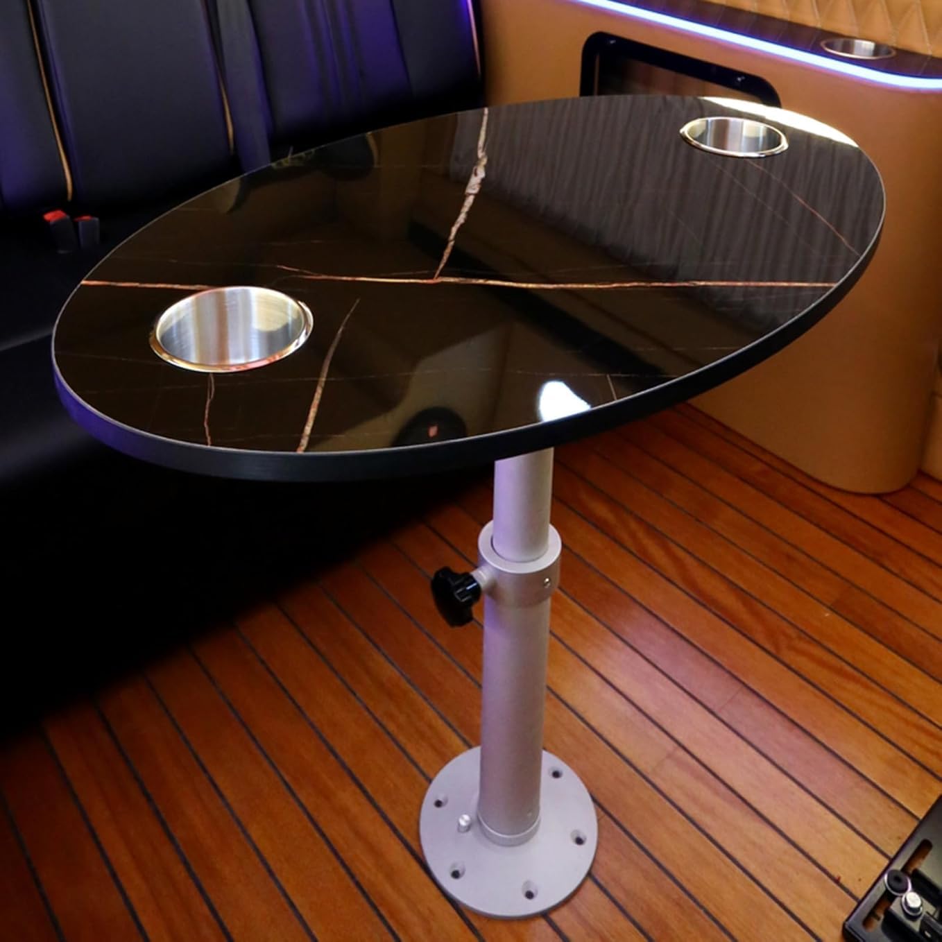 Dessus de table RV avec 2 porte-gobelets et piètement amovible