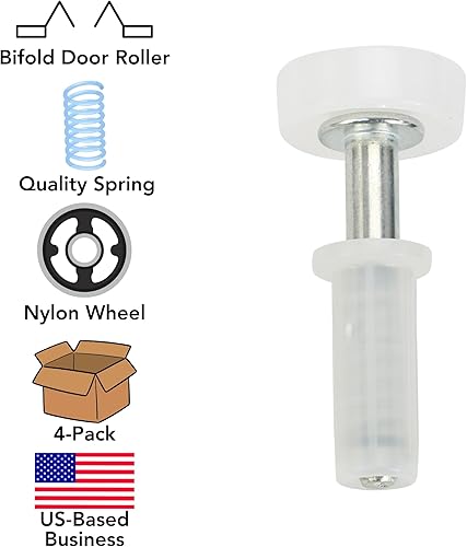 Miniatura 2 de Rueda de guía de rodillos de doble pliegue con resorte, paquete de 4