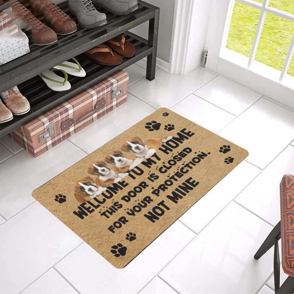 Paillasson extérieur entrée chien Boxer tapis de bienvenue facile à nettoyer