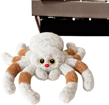 Stuffed Spider - White Cute Pillows Soft Doll - Spider Cuddle Plush Stuffed Animals | for Boys Girls Kids Collectors Christmas Birthday Home Office Companion Comfort