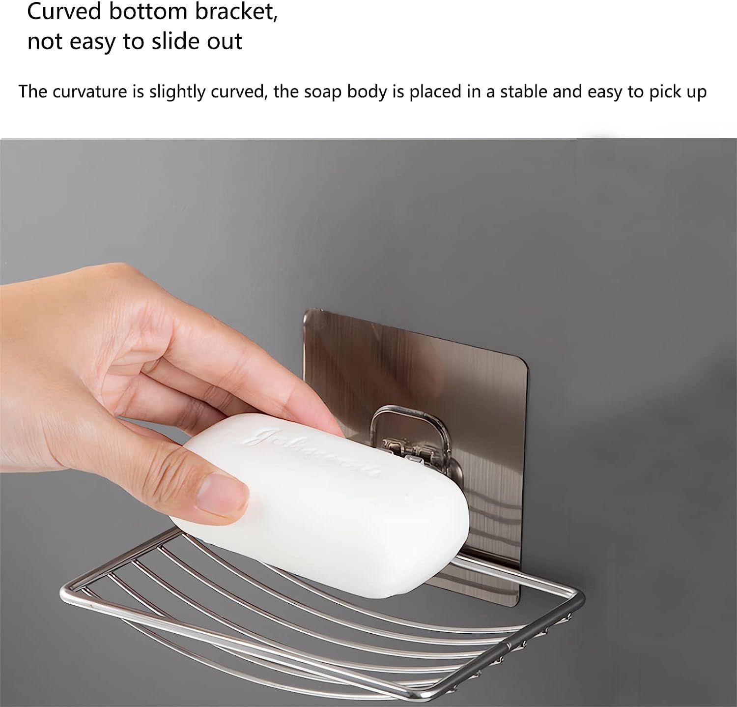 Cartxomy Stainless Steel Magic Sticker Series Self Adhesive Soap Holder (14 x 10 cm) 2
