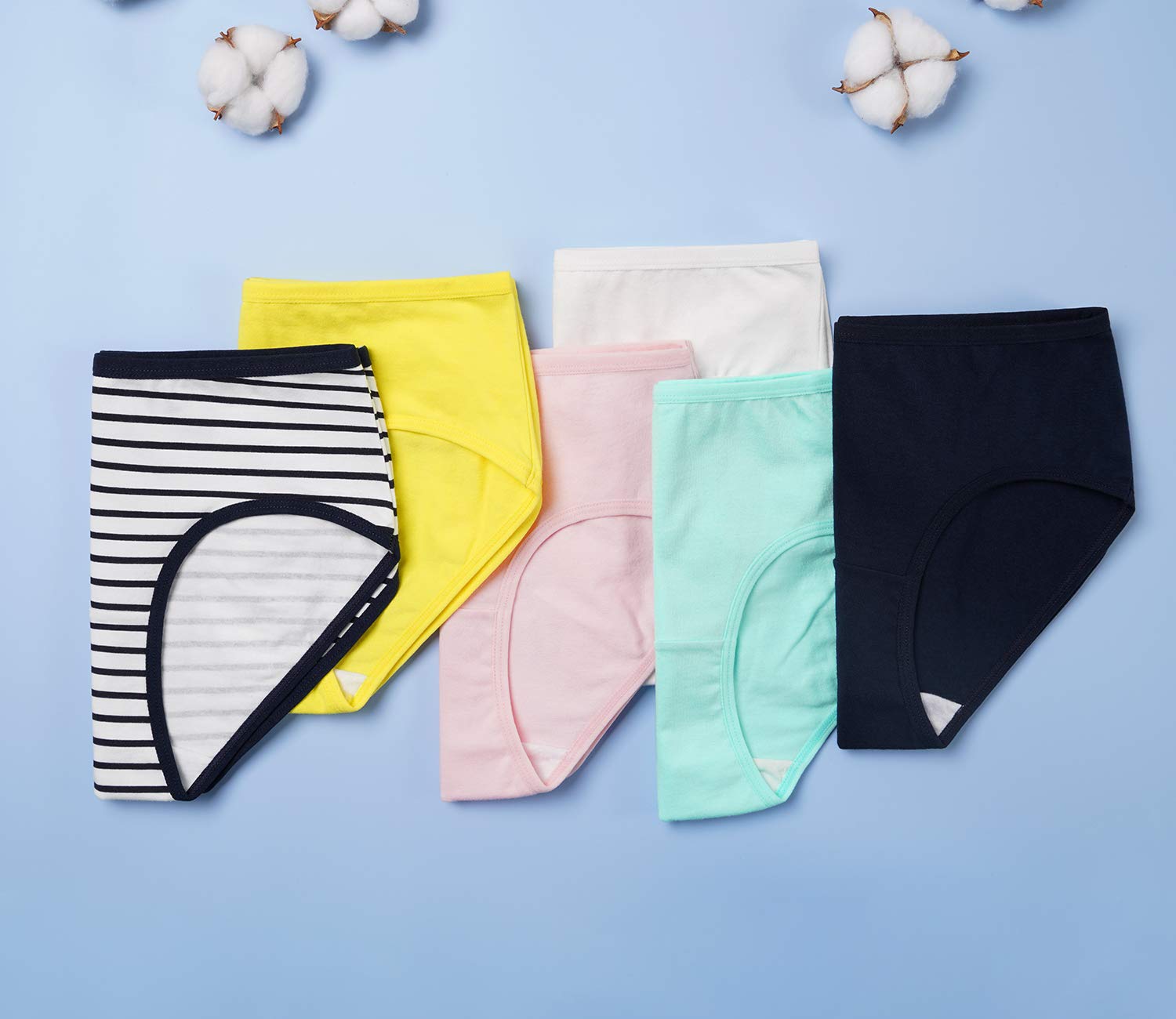 INNERSY Mutande Ragazza Adolescenti in Cotone Morbidi Slip Vita Media Intimo 10-16 Anni Pacco da 6