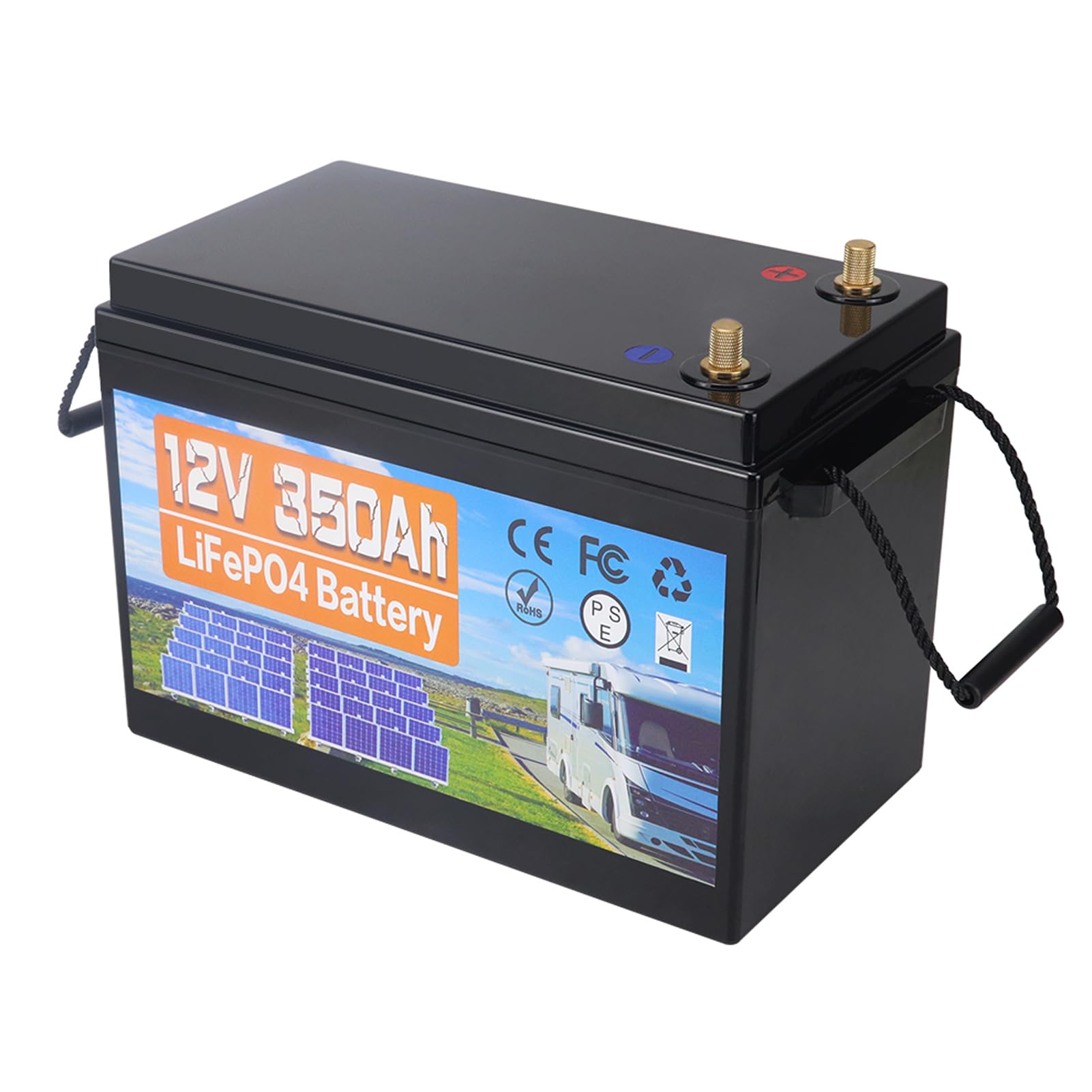 Produktbild von 12V 350Ah LiFePO4 Akku Mit 100A BMS – 6000 Zyklen, Leicht, Für Wohnmobil, Solar & Boot