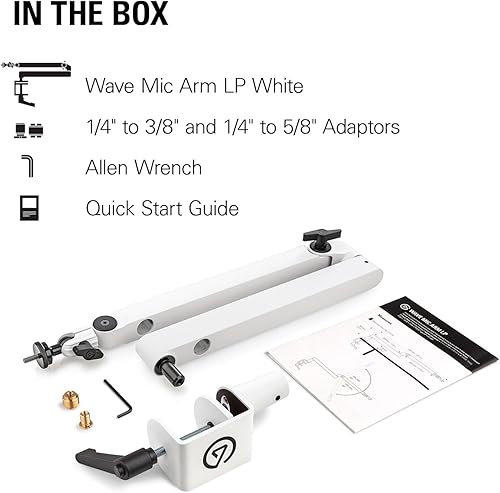 Miniatura 8 de Elgato Wave Mic Arm LP White - Brazo de micrófono de perfil bajo de alta calidad con gestión de cables, abrazadera de escritorio, montaje versátil y