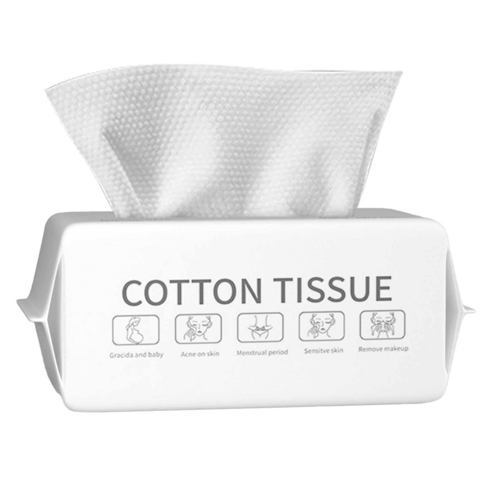 Disposable Face Towel for Skin Care Dry/Wet Use Facial Clean Washcloth Tissue Soft Cotton Facial Cloths Unscented Towelettes Makeup Remover Towels (20 * 20CM, 100 Count, Pack of 1)