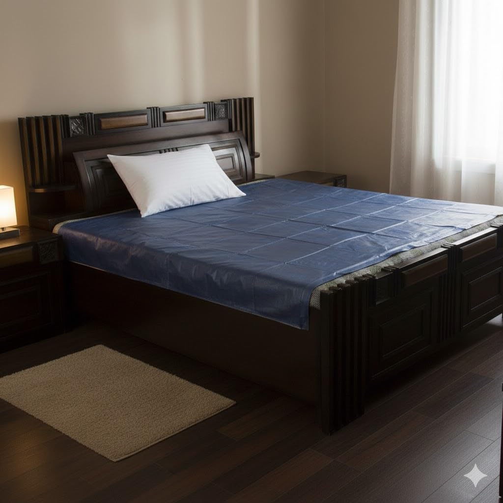 CASA-NEST Waterproof PVC Sheet Double Bed Mattress Protector (6.5x6ft, Colour and Design May Vary)-image-47