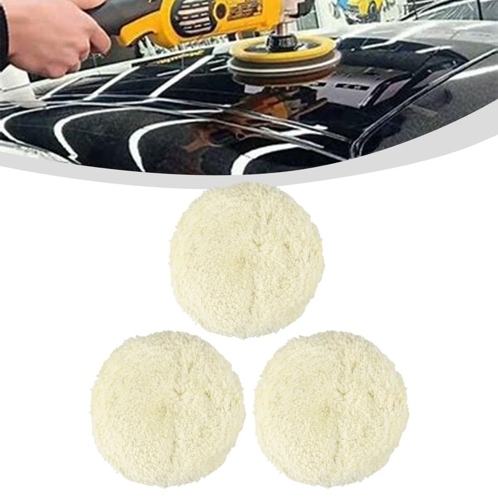 Tampons de polissage en laine 17,8 cm lot de 3 disques de lustrage auto et bateau