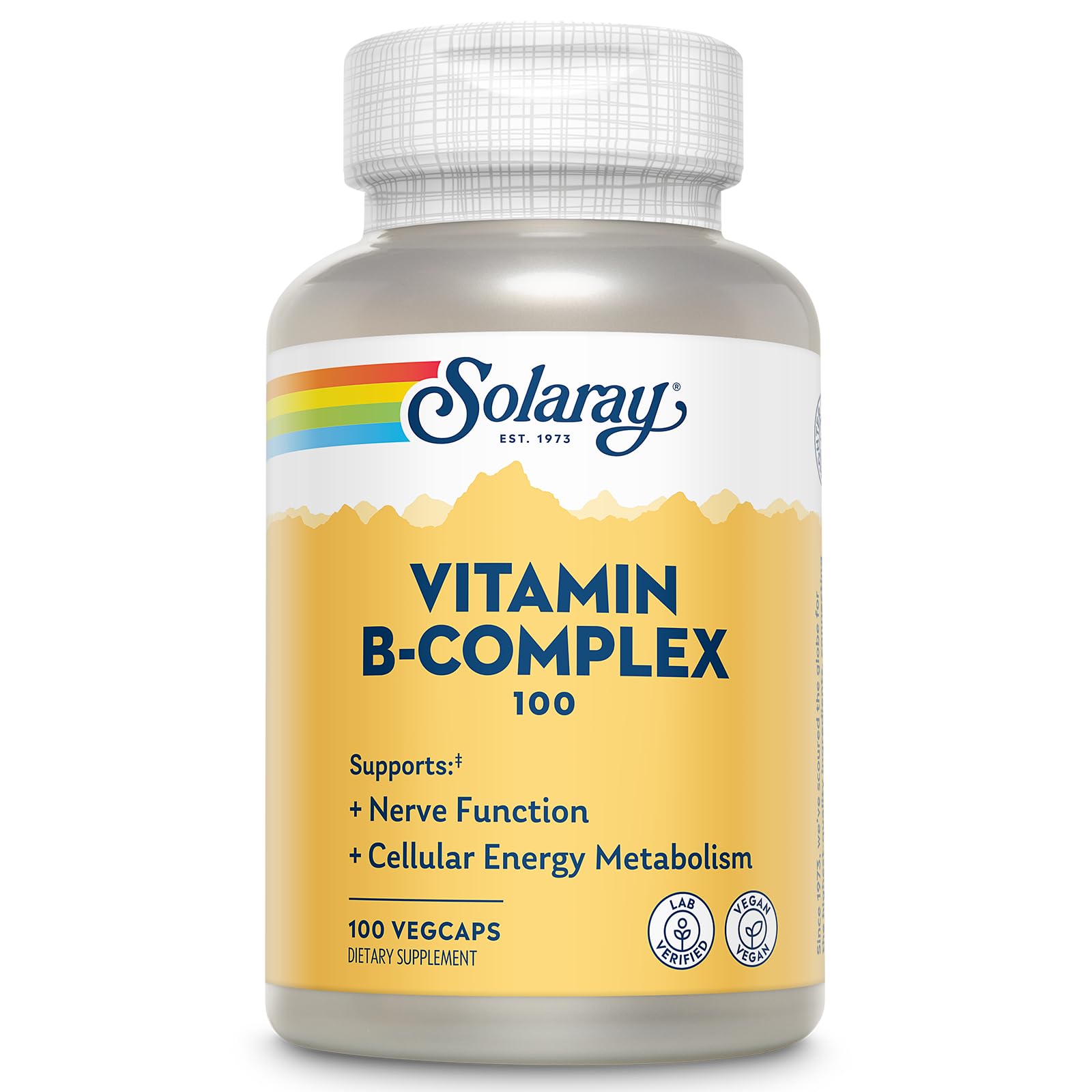 Vitamin B Complex 100mg - Cellular Energy, Nerve and Heart Health Support - Supplies All 8 B Complex Vitamins - Vitamin B12, B1, B2, B3, B6, Niacin, Folic Acid and Biotin - Vegan, 100 Servings