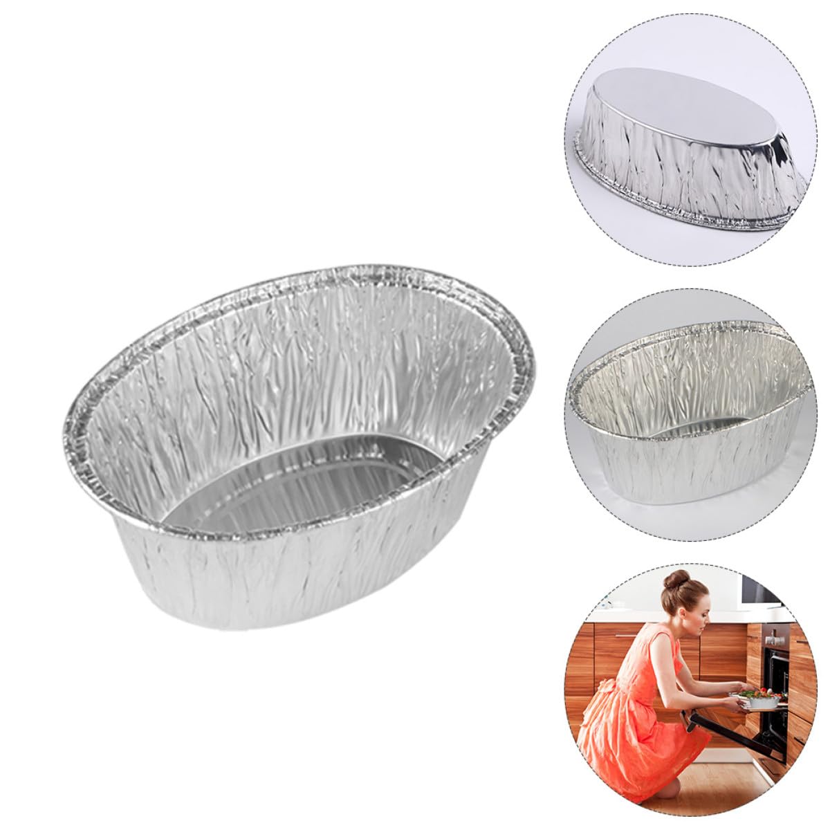 Angoily Bol en Papier Aluminium pour Barbecue 125 Pièces, Grosse Capacité