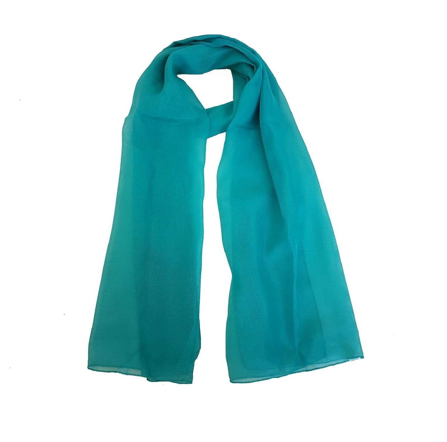 Mytoptrendz® - Chiffon Scarf Plain Lightweight Soft Sheer Neck Wrap (Turquoise)