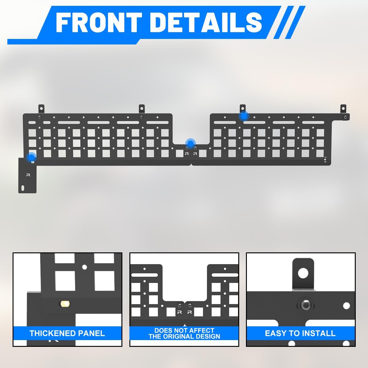 WOLFSTORM 1 Piece Truck Bed Molle Panel for 2024 2025 2026 Toyota Tacoma Carbon Steel Molle Panel Compatible with 24-26 Tacoma Accessories (Right/Passenger's Side)