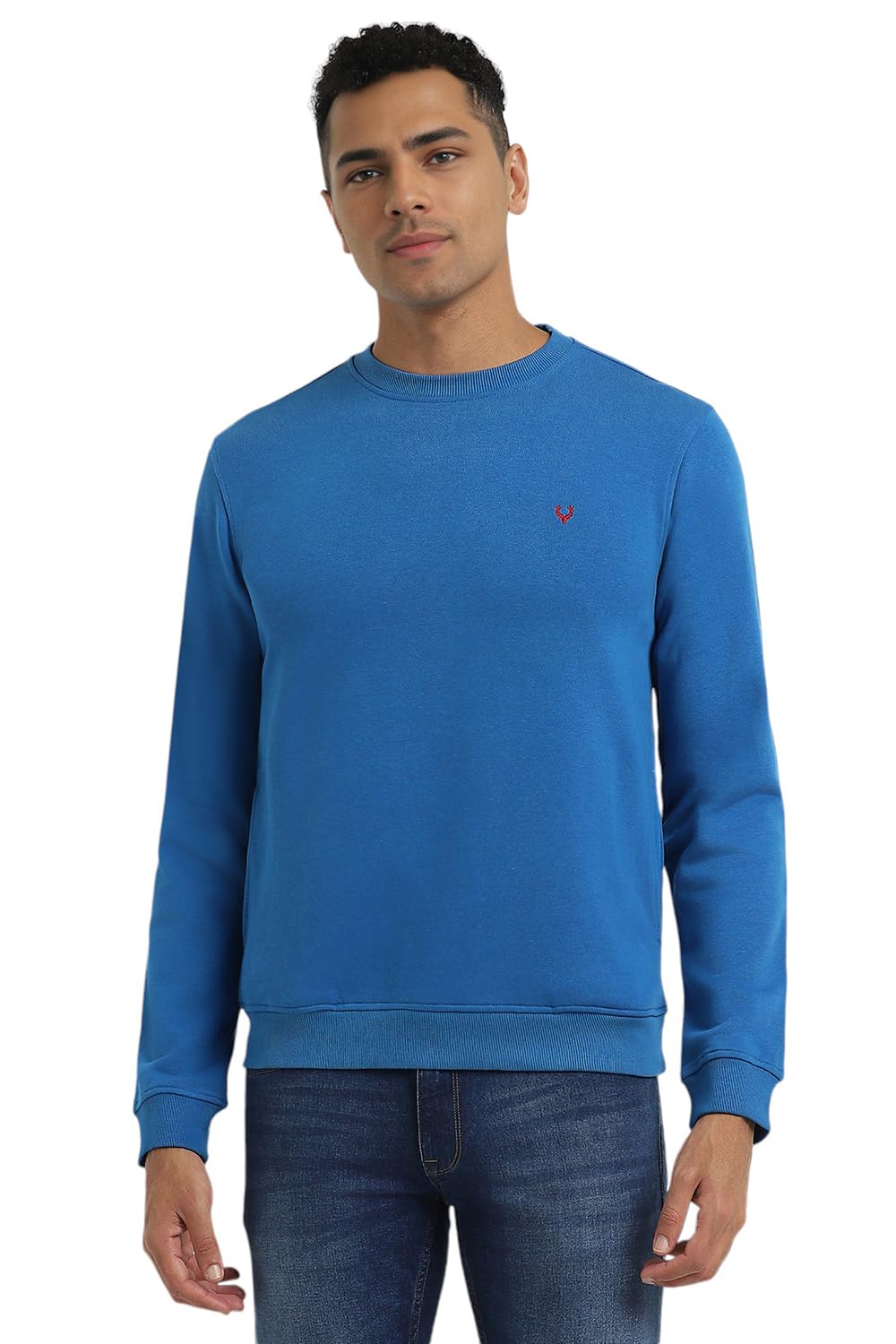 Allen Solly Men's Cotton Round Neck Sweat shirt (ASSTORGP066045XL_Royal Blue 19-4049TCX_Royal Blue_XL)