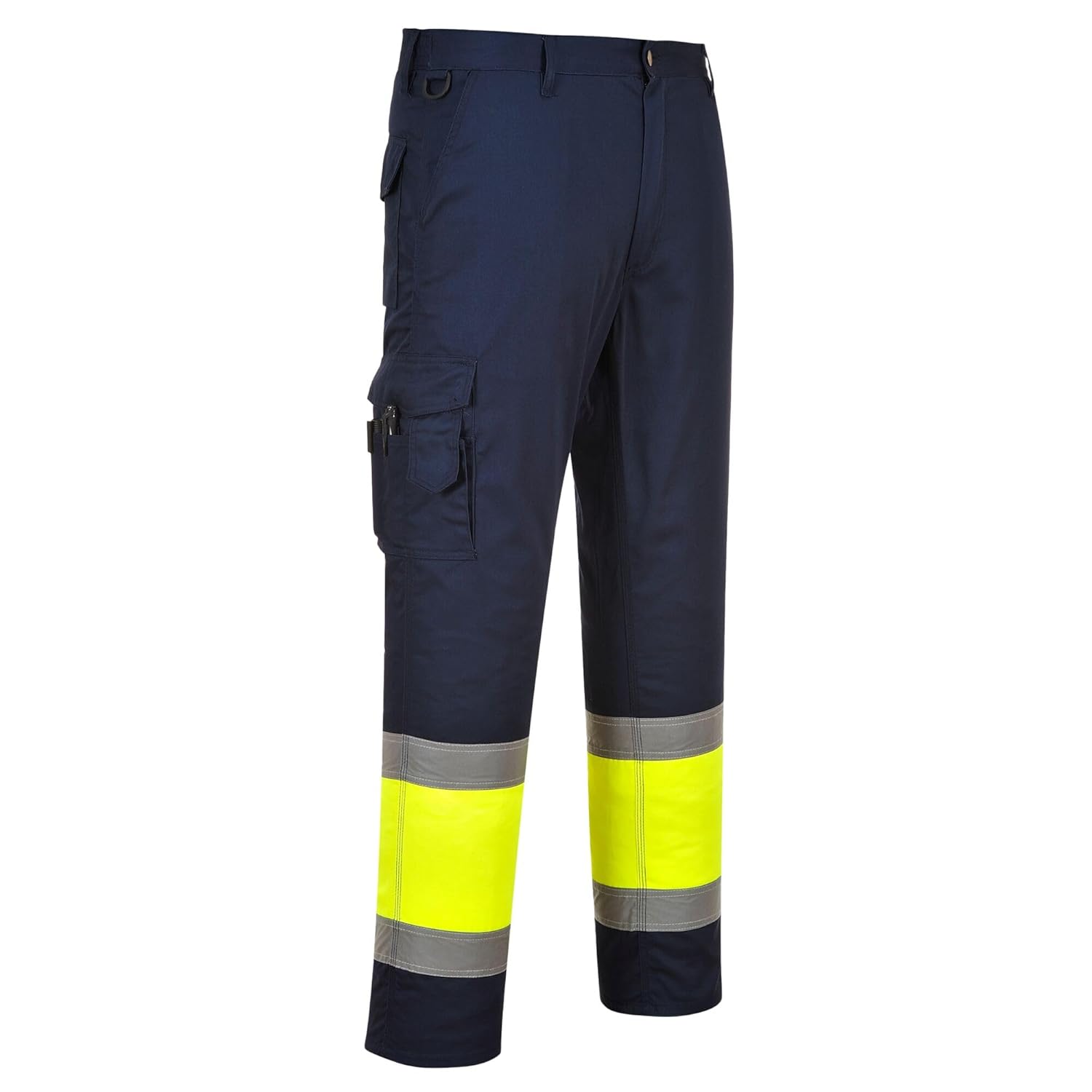 Portwest E049 Reflective Hi-Vis Two-Tone Pants Yellow/Navy, X-Large