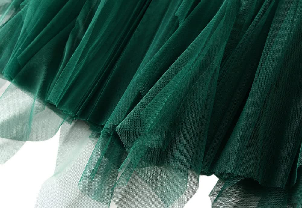 Faldas para Mujer Cintura Elástica,Faldas Maxi para Mujer Cintura Elástica Volantes De Malla Fluida Falda Blanca De Invierno Faldas Plisadas Falda De Talle Alto(Green One Size)