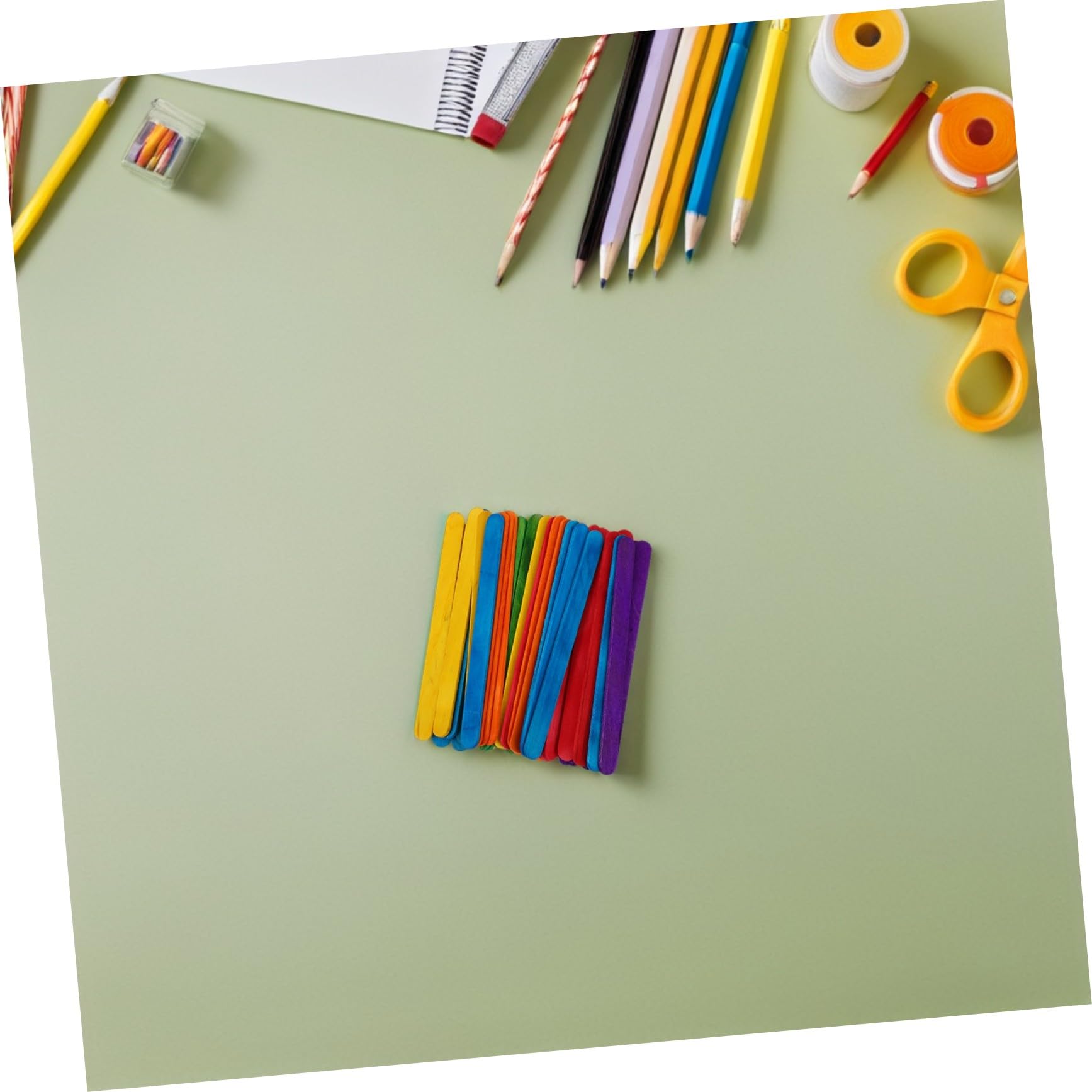 Mikikit 500 Piezas Palitos de Madera Arcoíris para Manualidades Palitos de Helado de Colores Reutilizables para Proyectos de Arte el Hogar o Escuela