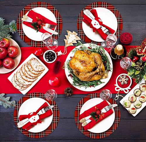 24 platos desechables navideños de cartón redondos 13" miniatura 5