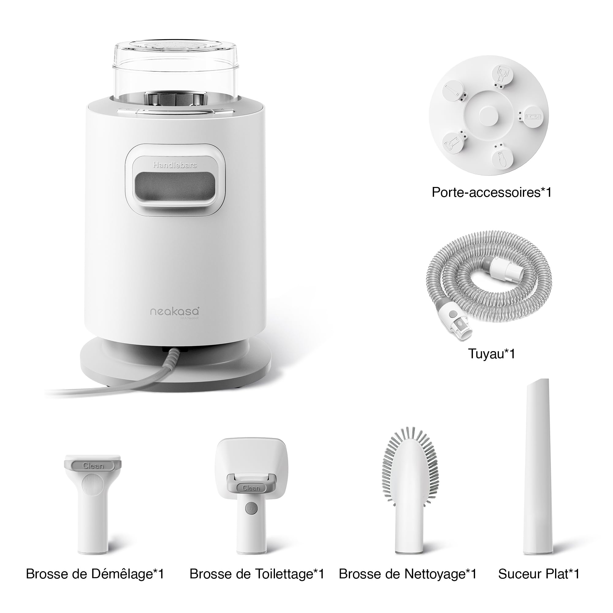 Neakasa P0 Tosatrice per cani con aspirazione a Vuoto per Animali Domestici, toelettatura silenziosa per Cani e Gatto Pelo Lungo Professionale, toelettatura Per la depilazione (Bianco)