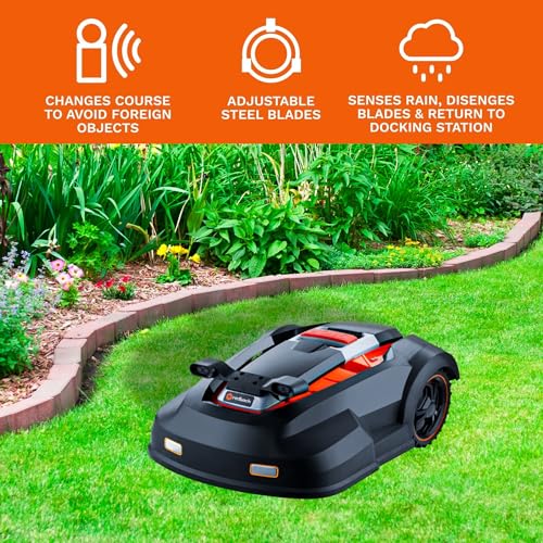 MowRo RM24PRO Robot Lawn Mower with Bluetooth App Control Ultrasonic Sensor Metal Plate 1/4 Acre 20 Degrees Slope for Small to Medium Yards - Image 7