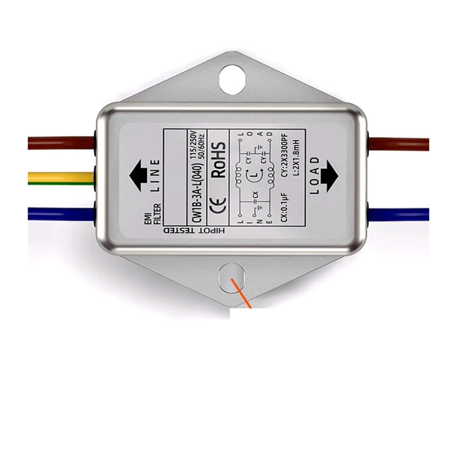MBPAIHOP Single-phase power filter CW1B-3/6/10A-L(040) With wire audio audio purifier interference CW1B-6A-L(040) CW1B-10A-L(CW1B-3A-L(040))