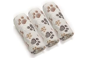 Paw Print Flannel Blanket for Small Dogs