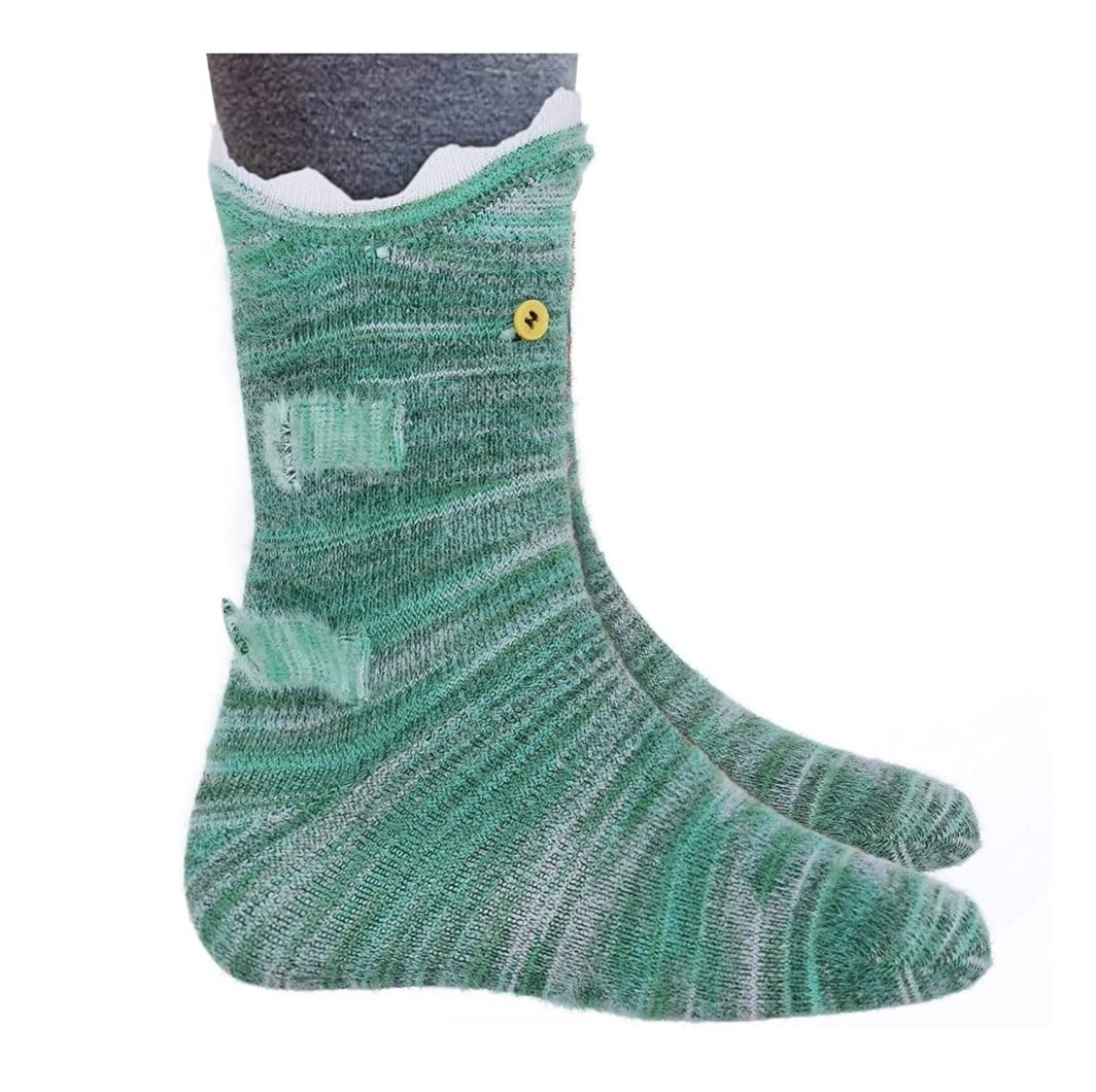 Skarpety Mężczyzn Kobiet 2 Pary Skarpetek Nowość Funky Knit Pattern Skarpetki Słodkie Śmieszne Miękkie Zwierzę Kreatywne Wyroby Pończosznicze Podłogowe Skarpetek Ciepłe(Black)