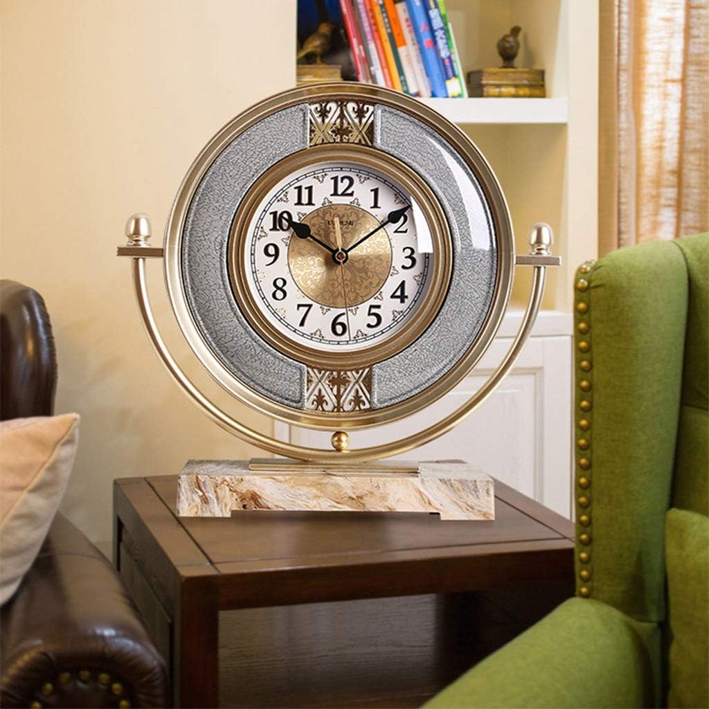 Desk Clock Desk Clock Living Room Old-Fashioned Ornaments European Classic Fashion Household Desktop Clocks Bedroom Mute Simple Desktop Desk Clocks Desktop Clock (Color : C) (B)