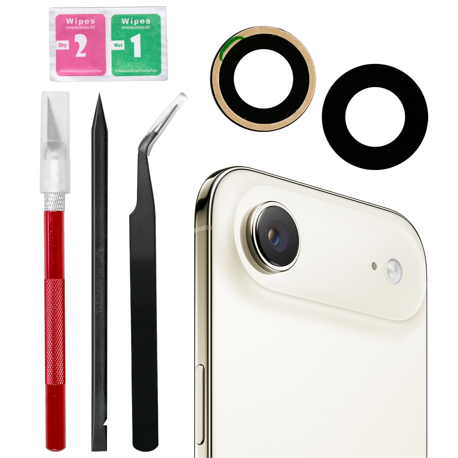 Back Camera Glass Lens Replacement Kit for iPhone Air Camera Lens + Toolkit