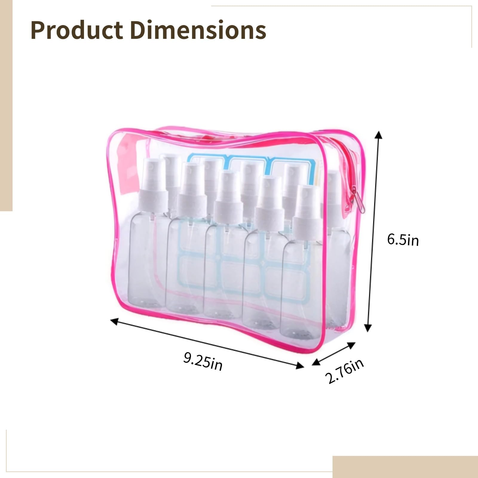 26 Stk. kleines Sprühflaschen-Set, 60 ml Reise-Sprühflaschen, klare Kunststoffflaschen mit Trichtern und Pipetten, auslaufsicher für Kosmetik, Gartenarbeit und persönlichen Gebrauch