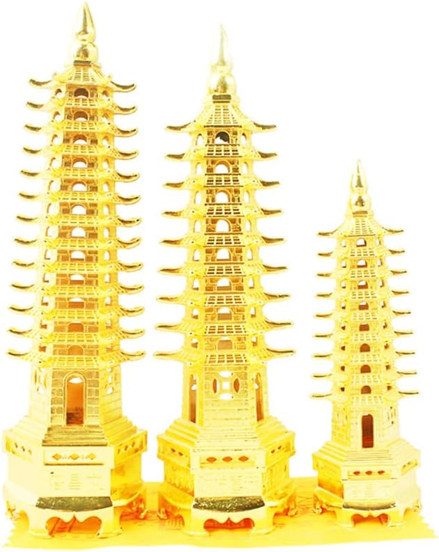 Taoist Supplies Amulet Exorcism Bringing Good Luck Mascot Decoration Pendant 锌合金文昌塔工艺品摆件 九层宝塔书房装饰 文昌塔（1Pcs A款22cm九层300克古铜色合金文昌塔