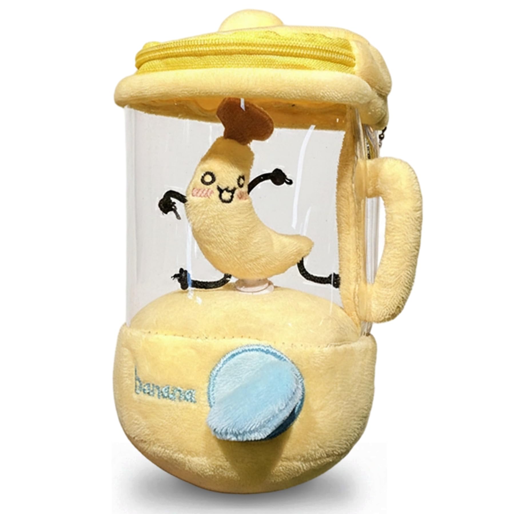 Comebachome Unisex Kids Yellow Banana Keychain Plush Fun Spinning Toy Blender Cute Shaped Banana Blender Plush For Kids Adults, Zuhause Gebrauch