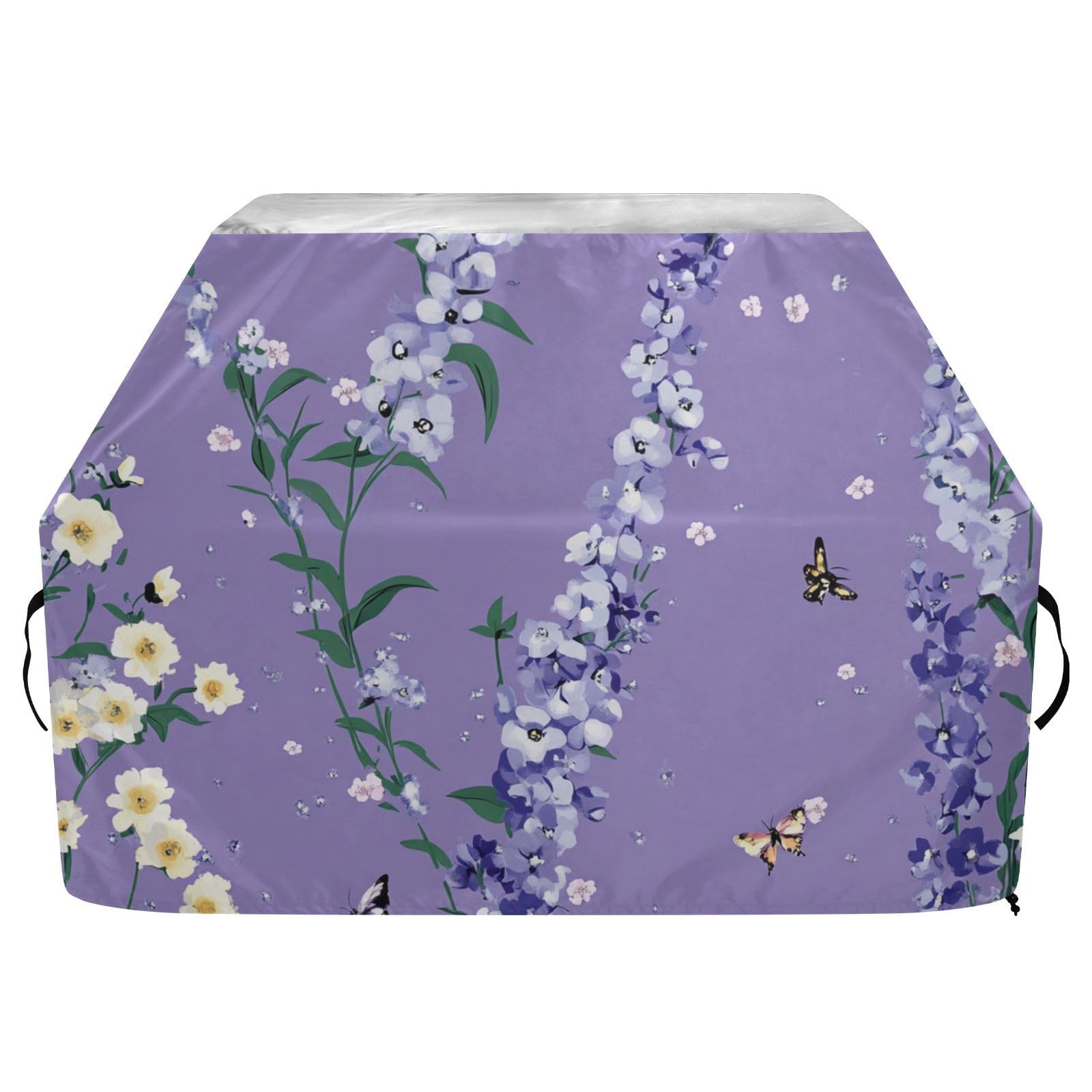 Safaris Delphinium fioletowy pokrowiec na grilla 150 cm, wodoodporny, wytrzymały, odporny na rozdarcie, odporny na blaknięcie materiał, pokrowiec na grilla z regulowanym sznurkiem, chroniący przed