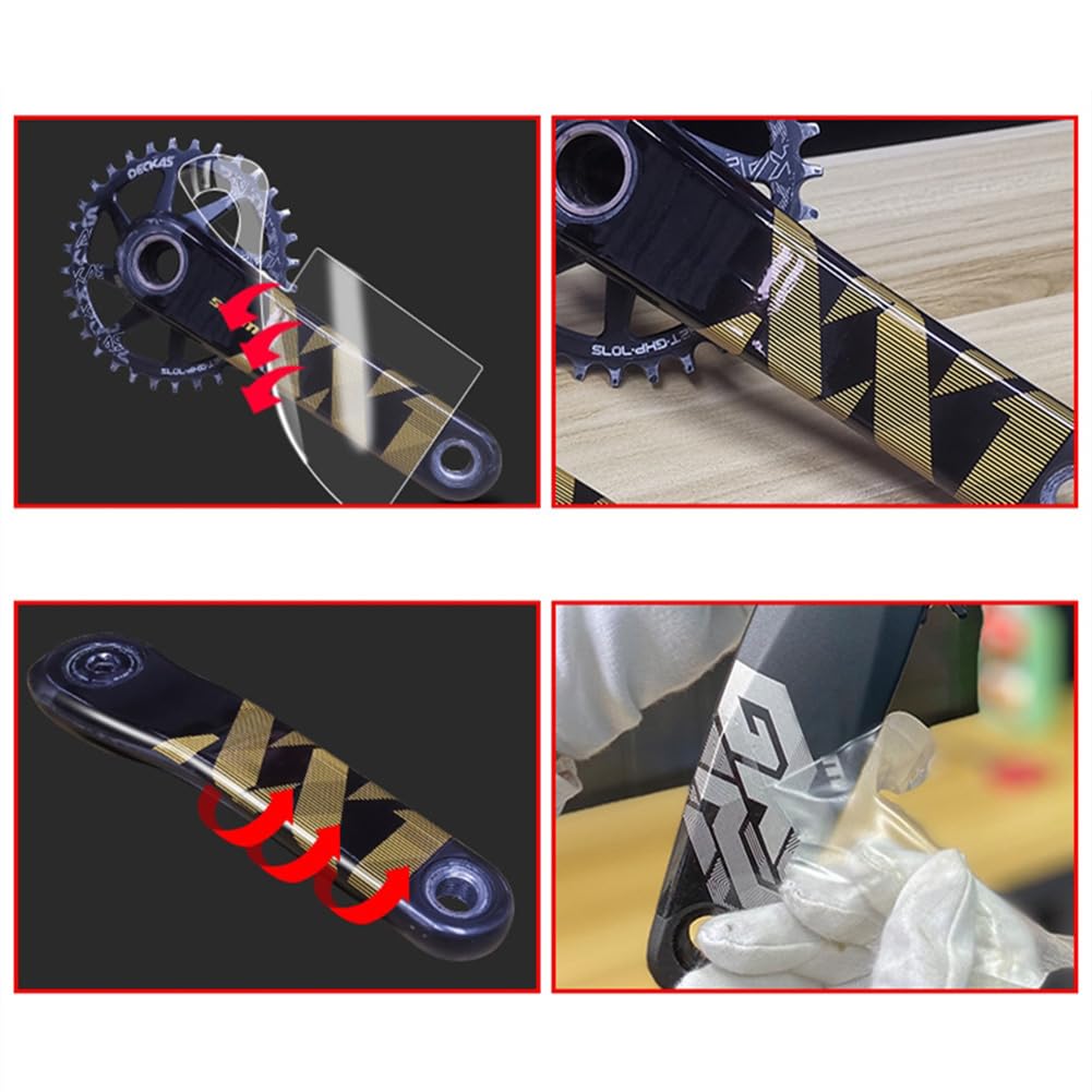 Protection Autocollante Pour Manivelle De Vélo | Film TPH Durable | Compatible GX, XT, XTR, Carbone… | Pour VTT, Vélo De Route