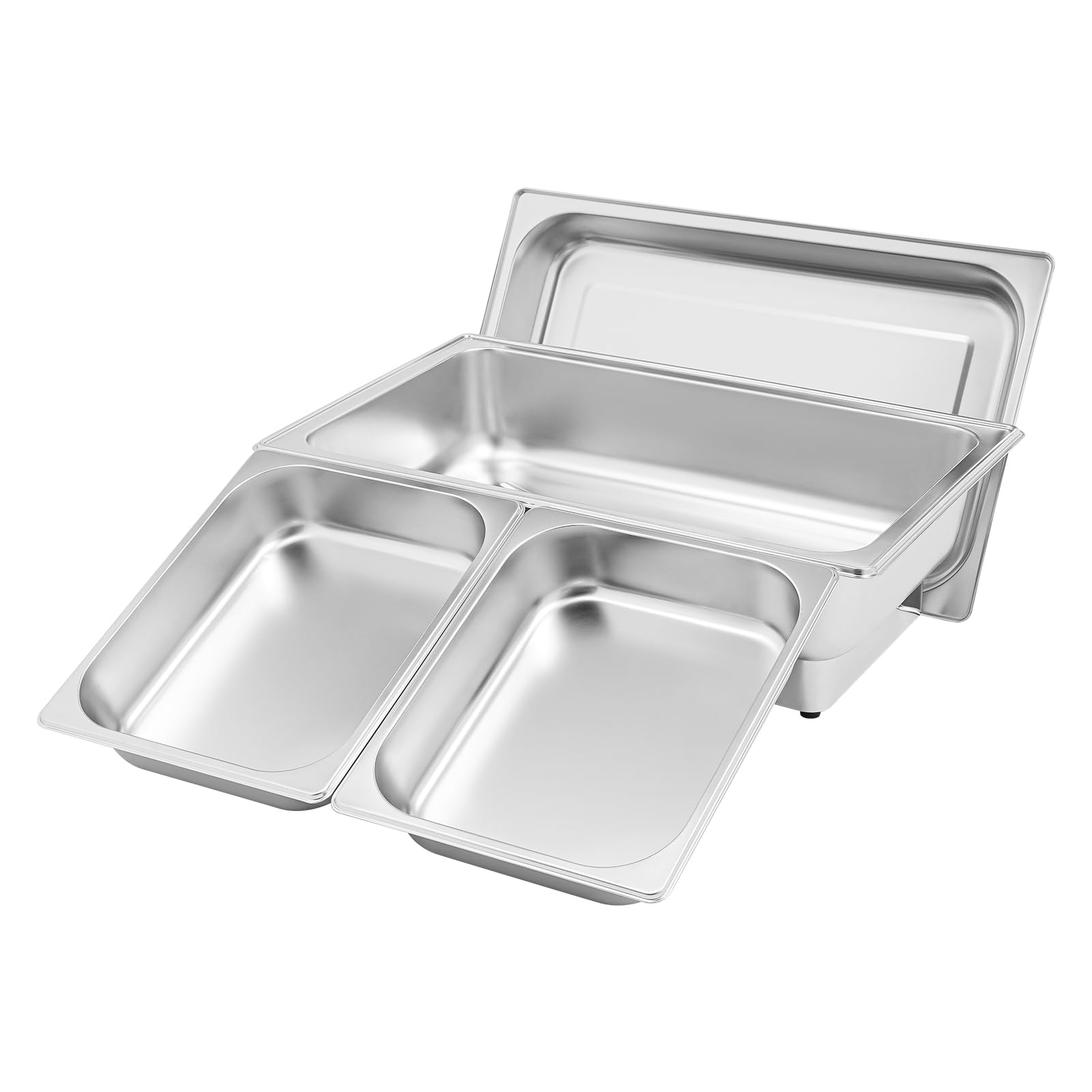 Chafing Dish Buffet Set da 9 l, server a buffet, in acciaio inox, 56 x 26 x 36 cm, con controllo della temperatura, con coperchio portatile (2 scomparti)
