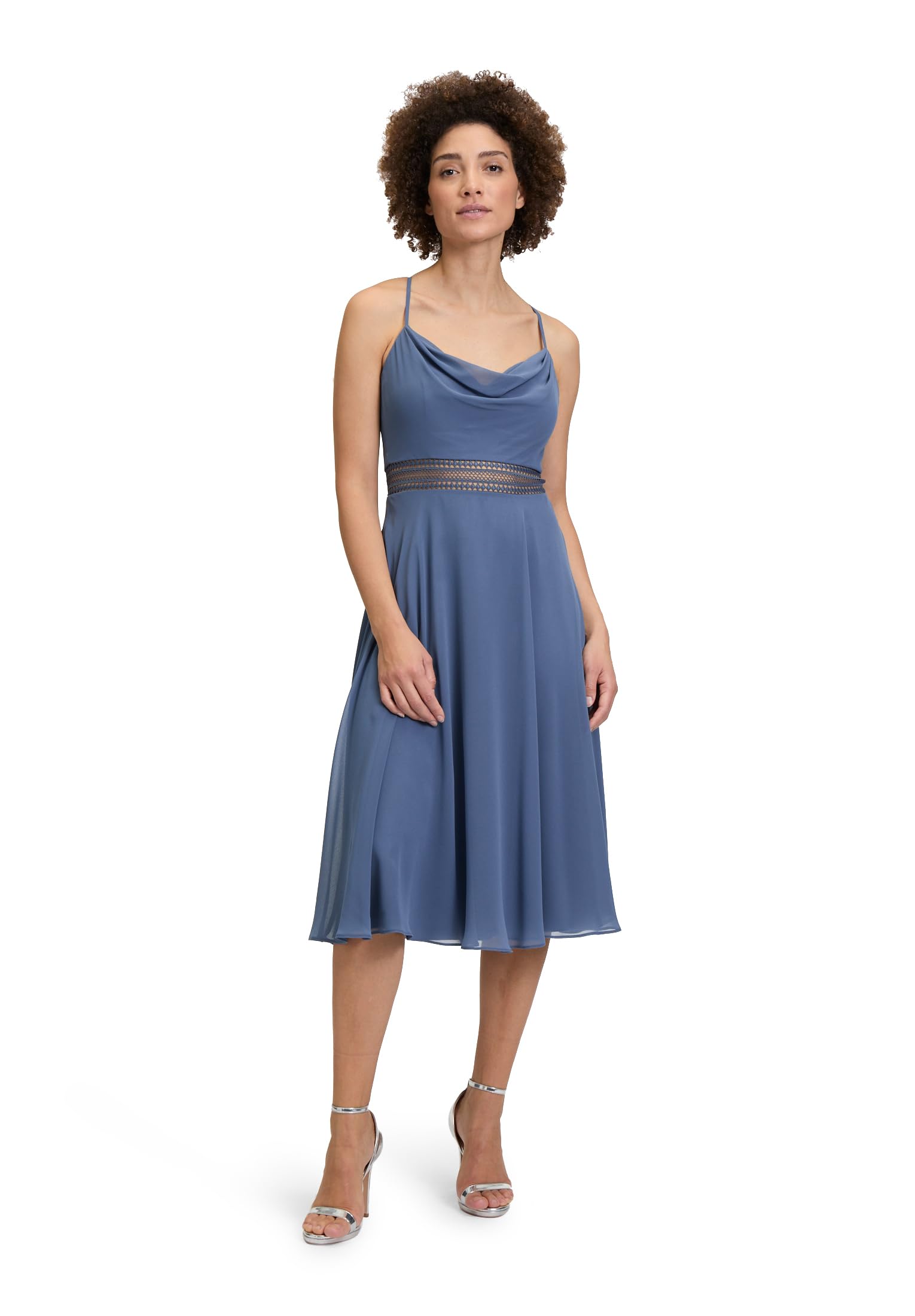 Vera Mont Damen Cocktailkleid mit Wasserfallausschnitt