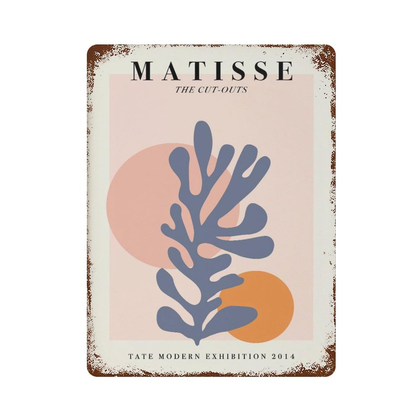 xiaoxiaoshen Matisse Exhibition Abstract Cutouts Wall Decor Art Metal Tin Poster Modern Home Decor Art Home Bar Shop Decorations Vintage Sign 40x30cm