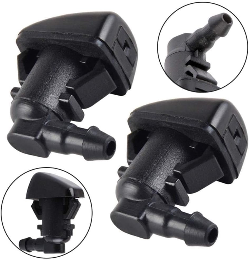 Cheriezing 2 Pcs Front Windshield Washer Nozzles Wiper Spray Kit Single Hole Compatible with 2008 2009 2011 Focus, 2007-2011 Edge, 2007-2010 Lincoln MKX # 8S4Z17603AA