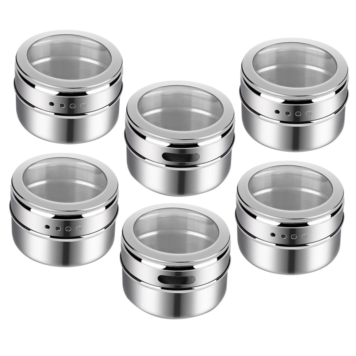 AUTSUPPL 6pcs Multifunctional Stainless Steel Seasoning Storage Bottle Condiment Pepper Spice Shakers Easy to Control Seasoning Amount