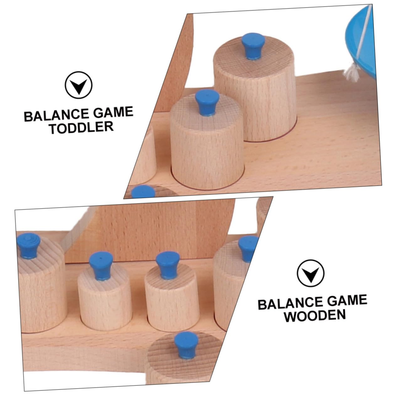 BESPORTBLE Educativo De Balanza De Madera para Niño Niña Juguete De Equilibrio Práctica y Resta Herramienta Didáctica Montessori para Edades Infantiles