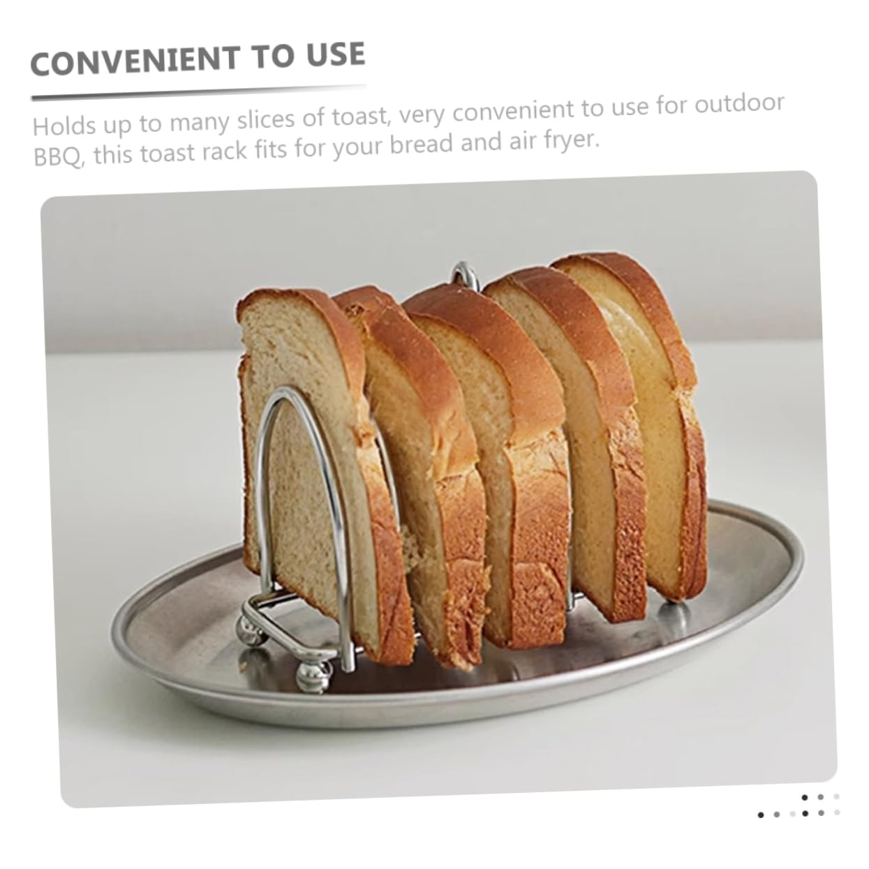 Supporto Toast In Acciaio Inox Per 8 Fette - Griglia Raffreddamento Pane Per Friggitrice Ad Aria - Foto 2