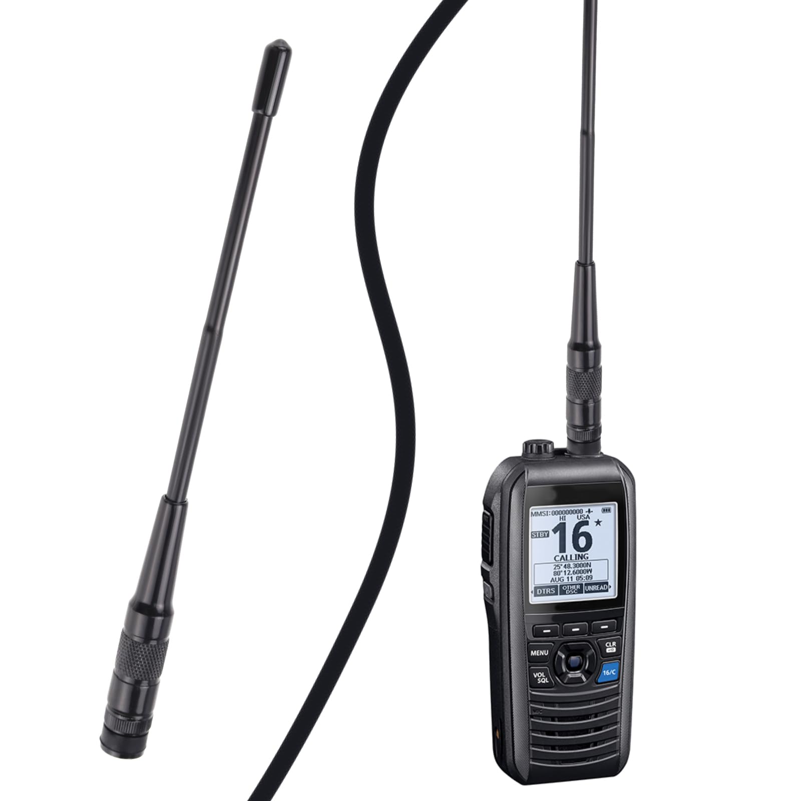 SG Store Black Walkie Talkie Antenna 144/430 MHz Dual-Band High Gain Handheld BNC Antenna Compatible with ICOM V8 V80 V80E V82 V85 F3S HT-66 VHF/UHF Radio 21cm