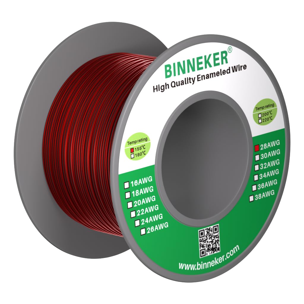 BNTECHGO 28 AWG Kupferlackdraht – 4 Oz (113g) Rot Produktbild-Vorschau 3