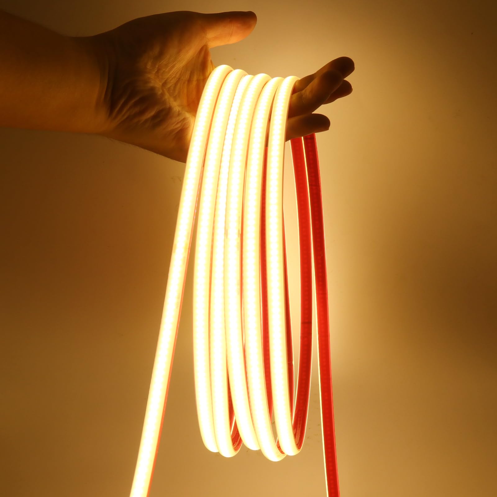 KISUFU Flexible COB Light Strip 220V, 288 LEDs/m LED Light,IP65 Waterproof Modified Silica Gel Rope Light,Neon LED Strip with UK Plug Power Supply,Lighting Decoration for Bedroom, Kitchen