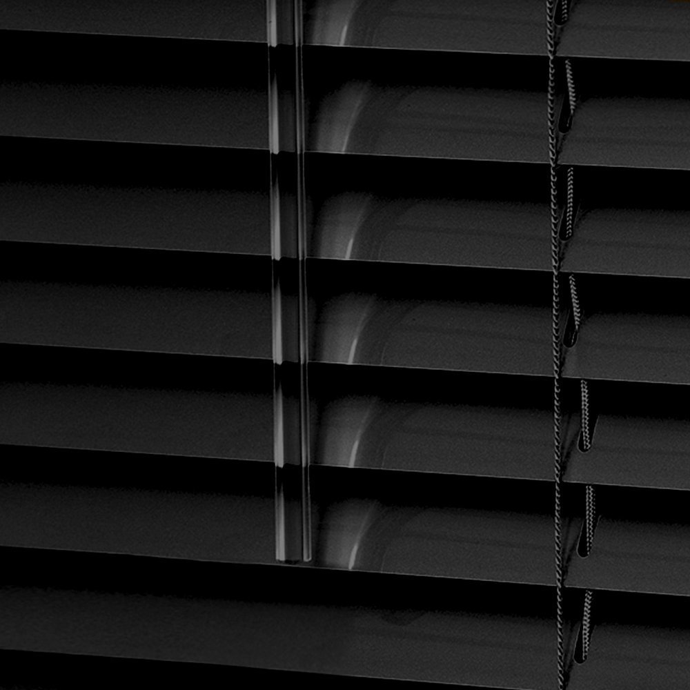 Classic Easy Fit 25mm Aluminium Venetian Blind Home Office Blinds (Black, 60cm x 150cm)