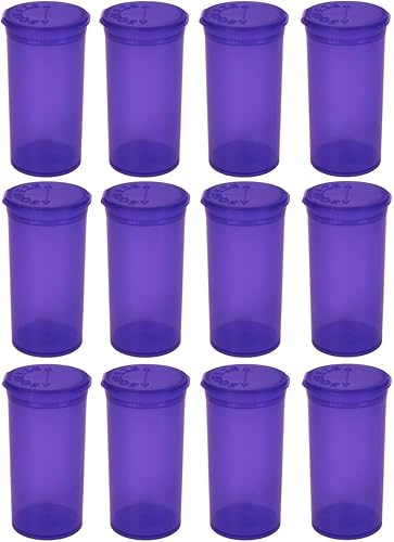 Botellas de píldoras vacías herméticas multiusos con tapas con bisagras, organizador de botellas de plástico de 13 Dram para suplementos, vitaminas