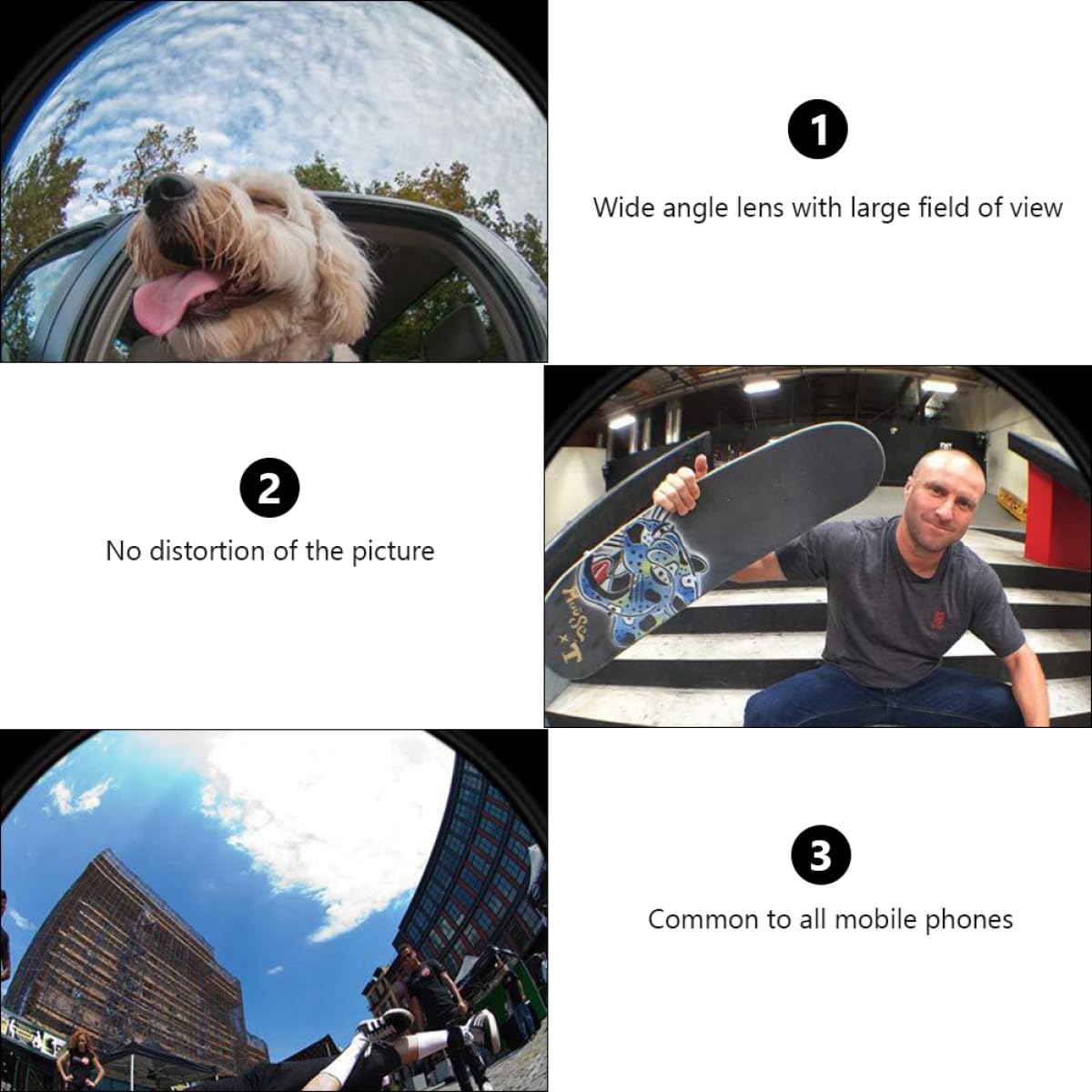 ifundom 2juegos Lentes De Fotografía para Teléfonos Móviles Lente Gran Angular y Macro Compatible Dispositivos Incluye Clip y Funda De Almacenamiento