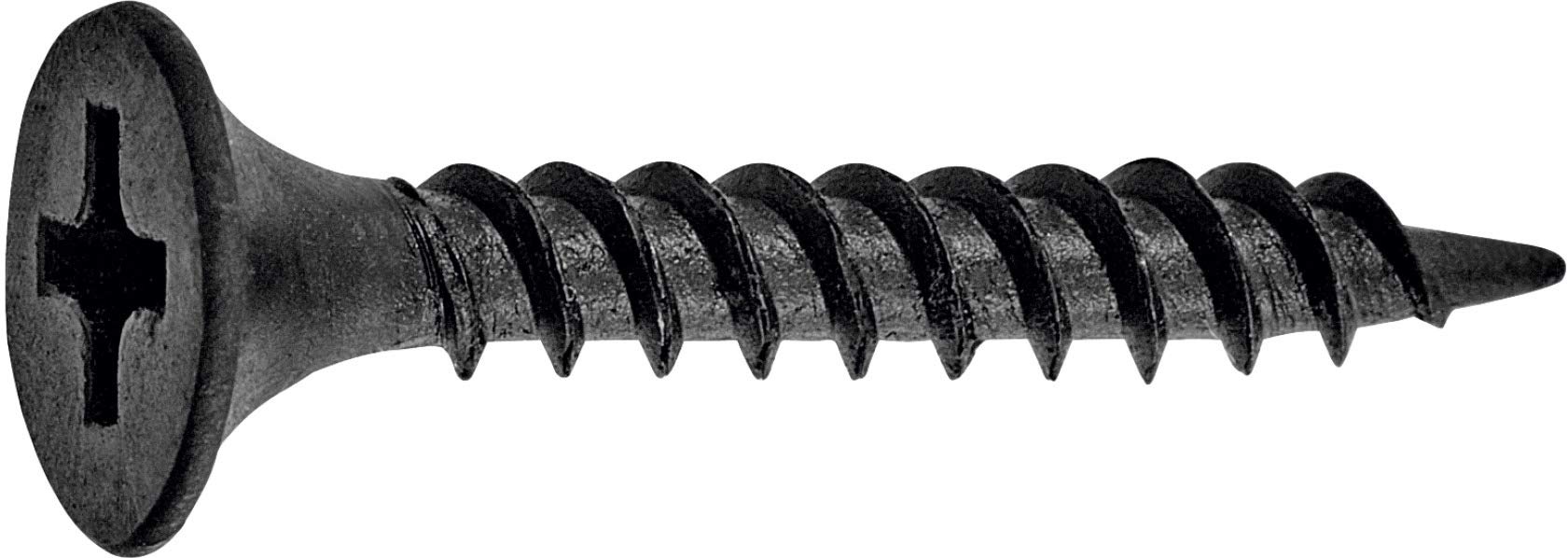 Connex Śruby do szybkiego montażu 3,5 x 25 mm - 750 sztuk - z drobnym gwintem - głowica trąbki - napęd PH Phillips - czarny fosforanowany/śruby do suchej zabudowy/wiadro śrubowe / B30070