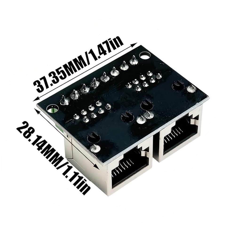 4 unidades RJ45 Ethernet Dual hembra Terminal Breakout Board | Adaptador doble de 3,5 mm, RJ45, enchufes dobles a 8 pines