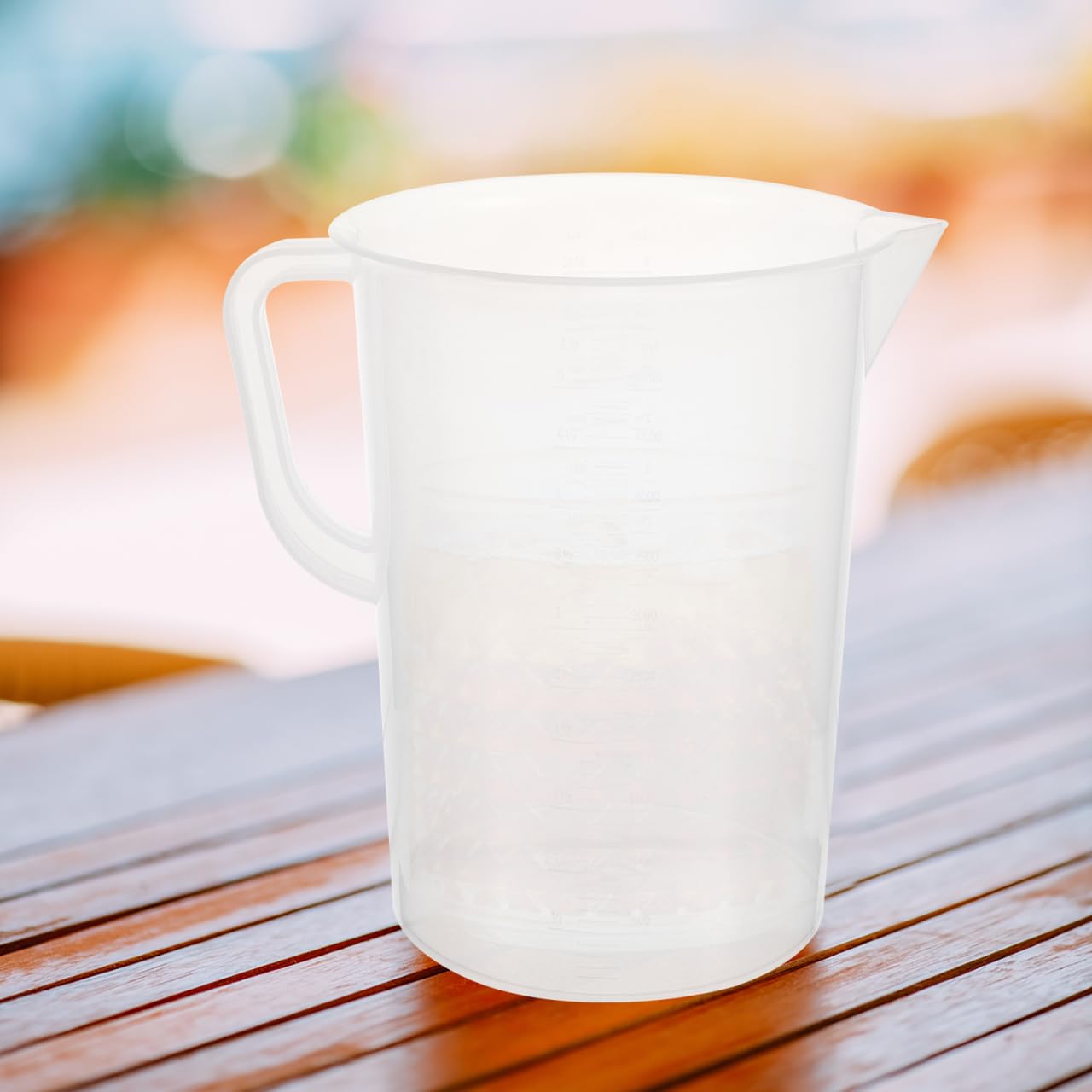 Pichet à doser de 5 litres avec tableau de conversion pratique pour huile et fluides, pelouse, produits chimiques, moteur à soude